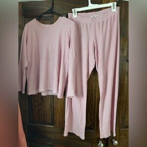 LAKE Striped Red Womens Pajama Set